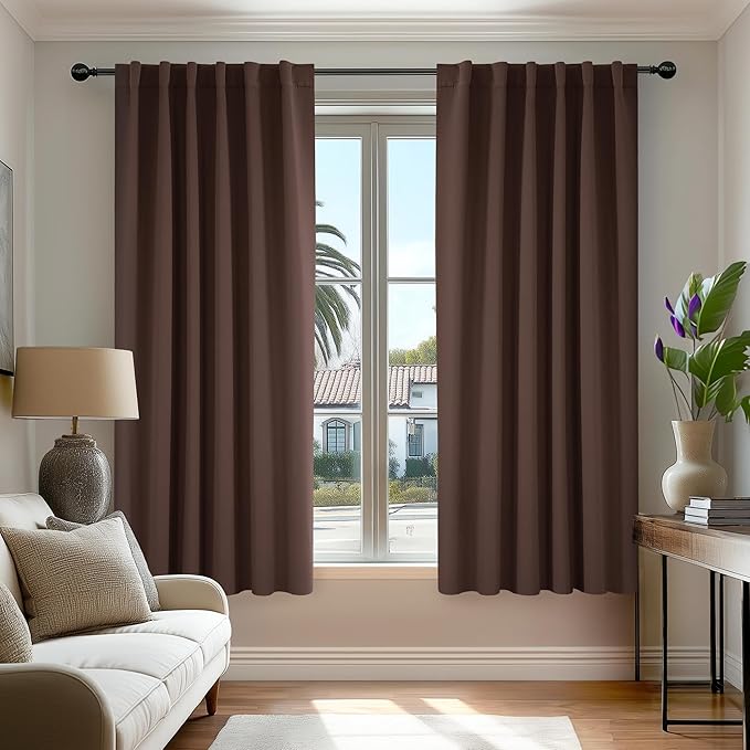 Deconovo Blackout Curtains, Thermal Insulated, W52 x L54 2 Panels, Back Tab by Deconovo