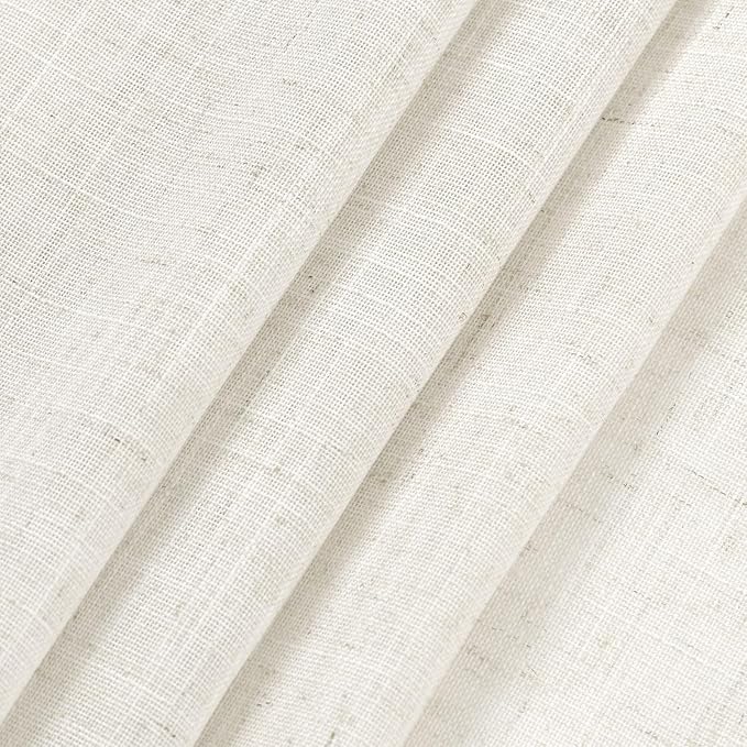 Cream Linen Back Tab Curtains 63 Inch Length - Image 6