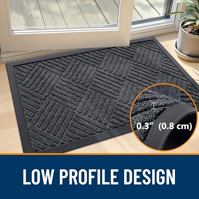 OLANLY Front Door Mat Outside Entrance 35x23, Waterproof Heavy-Duty Doormat | - Image 5