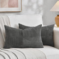 Fancy Homi 2 Packs Dark Gray Lumbar Decorative Throw Pillow Covers 12x20 Inch by Fancy+Homi