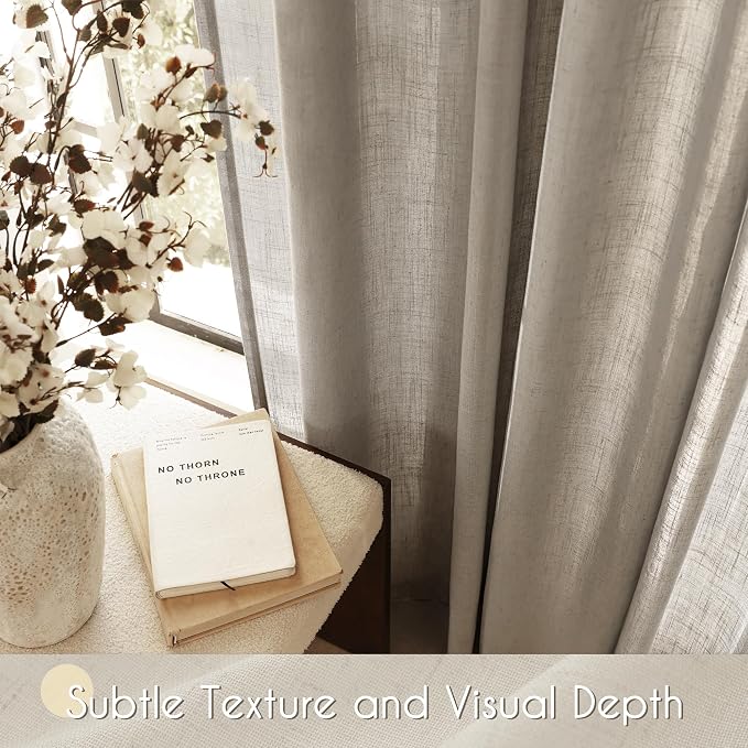 Taupe Linen Curtains 84 inches Long - Image 3