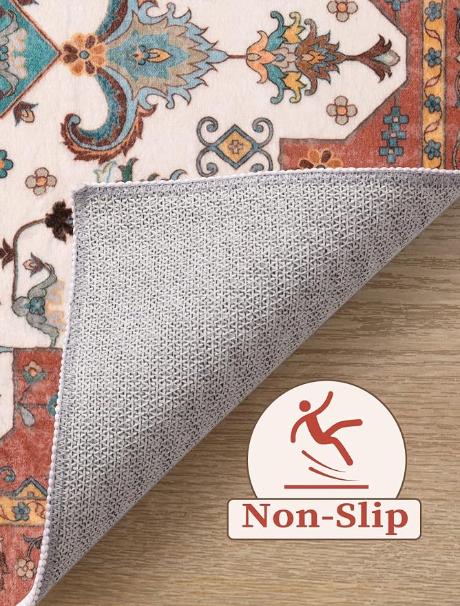 SERISSA 2x6 Washable Non Slip Boho Runner Rug - Image 3