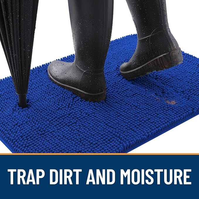 OLANLY Dog Door Mat for Muddy Paws 47x24, Super Absorbent Chenille Mud Mat | - Image 2