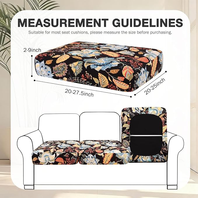 hyha 14Pcs Patio Cushion Covers, Stretch Outdoor Couch Cushion Covers - Image 2