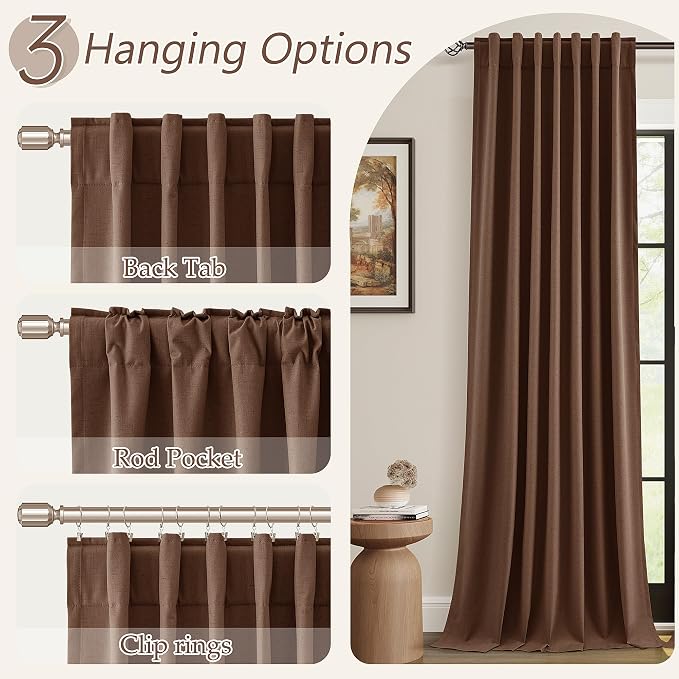 Guken 100% Blackout Curtains 120 Inch Length 2 Panels Set - Image 6