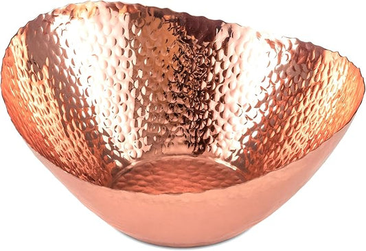 Monarch Abode Hand Hammered Decorative Bowl for Home Decor, 7.5-Inch Copper Plated – Key Bowl for Entryway Table, Catch All, Decorative Fruit Basin, Key Holder, Bowls for Home Decor