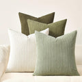 Topfinel Boho Farmhouse Green White Throw Pillow Covers 16x16 Inch Set of 4 by Topfinel