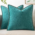 MIULEE Decorative Couch Throw Pillow Covers 18x18 Inch Teal 2 Pack | Farmhouse by MIULEE