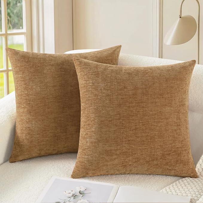 CaliTime Decorative Couch Throw Pillow Covers 16 X 16 Inches Apricot Brown | by CaliTime