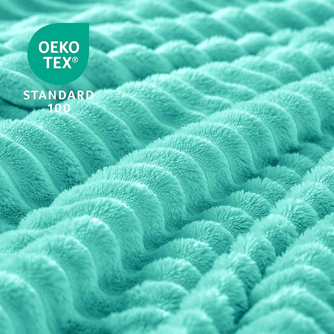 BEDELITE Fleece Blanket Twin Size – 3D Ribbed Jacquard Soft and Warm Decorative - Image 3