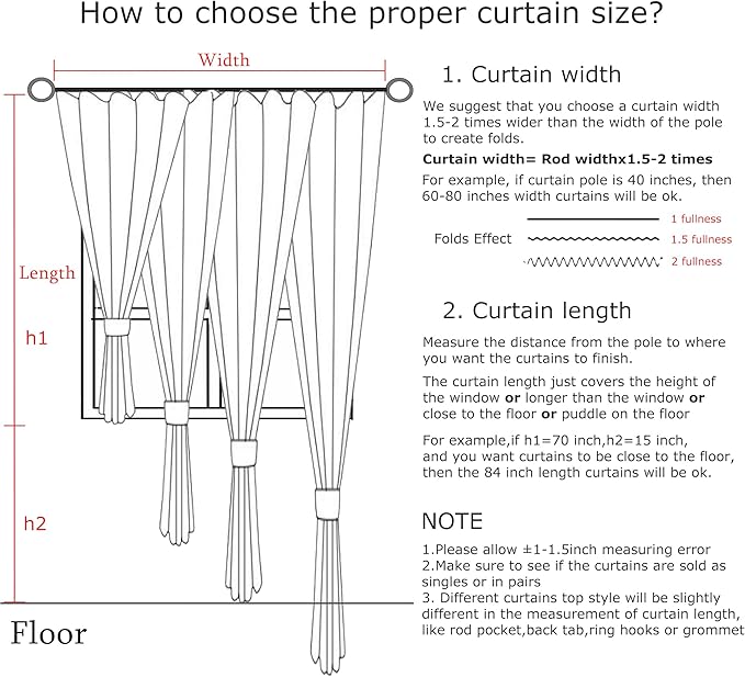 Vision Home Light Gray Pinch Pleated Full Blackout Curtains Linen Blended - Image 7