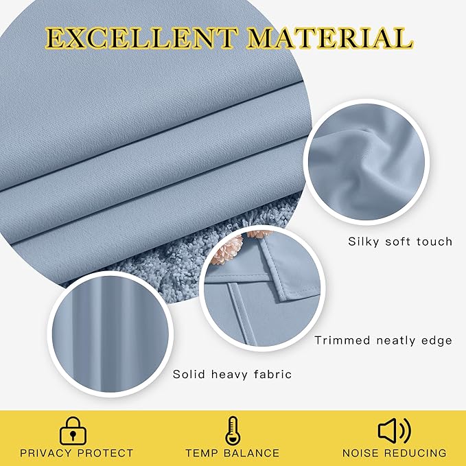 NICETOWN Blackout Curtains & Drapes 84 inch Long - Image 3