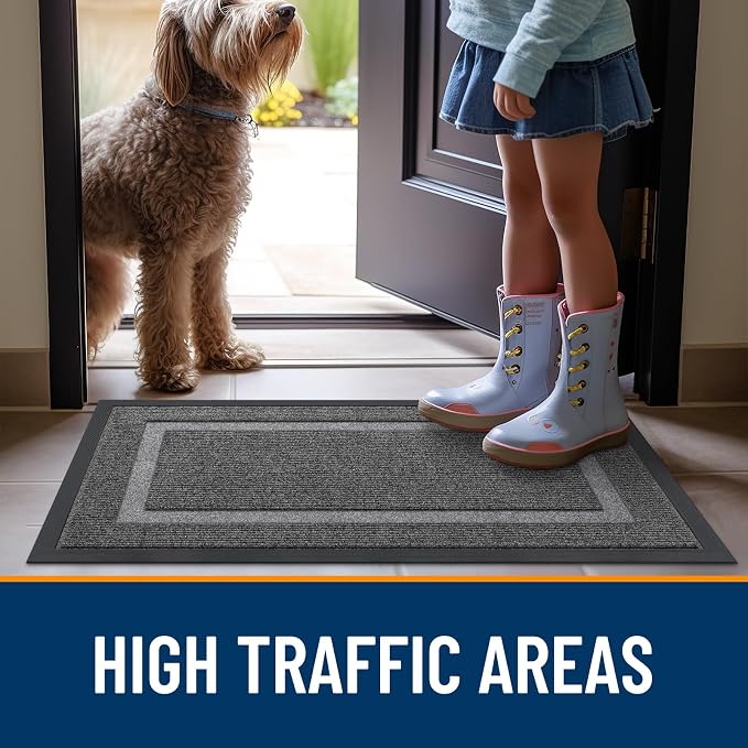 OLANLY Front Door Mat Outside 47x17, All-Season Heavy-Duty Rubber Doormat | - Image 7