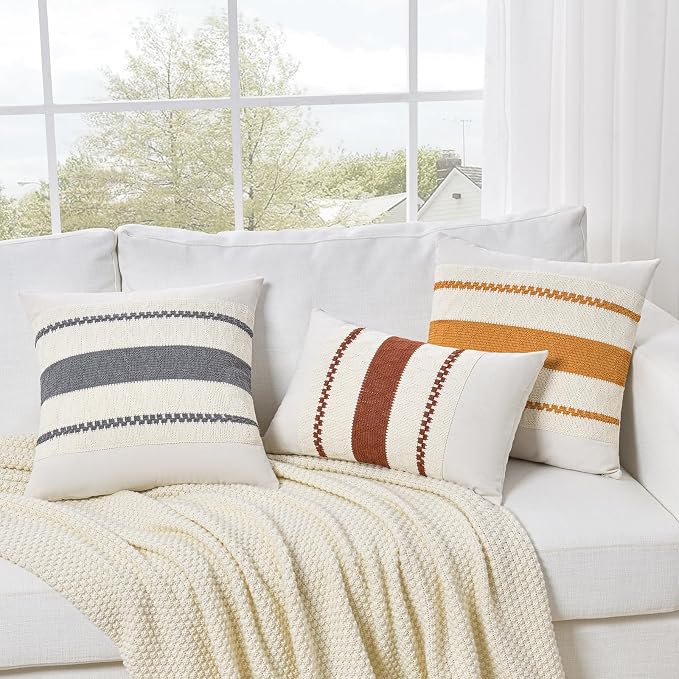 Fancy Homi Set of 1 Mustard Yellow Fall Decorative Throw Pillow Cover 16x16 Inch - Image 7