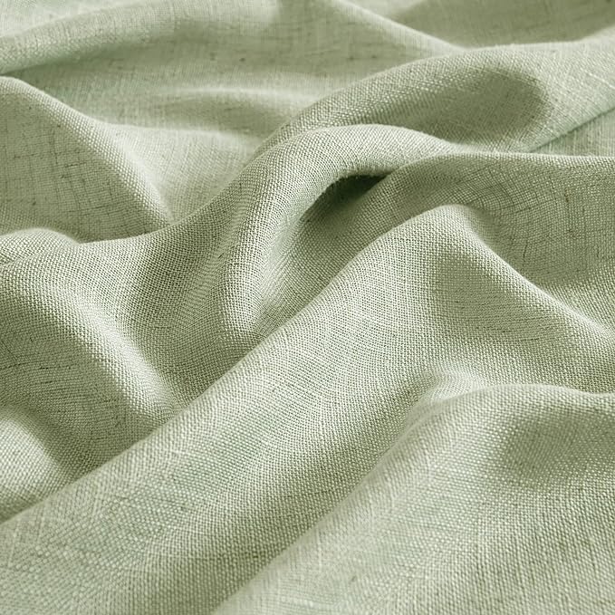 MIULEE Sage Green Kitchen Curtains 24 Inch Length 2 Panels, Soft Thick Linen - Image 6