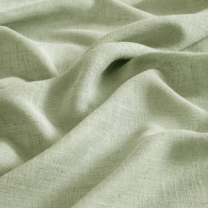 MIULEE Sage Green Kitchen Curtain 24 Inches Length 2 Panels Farmhouse | Soft - Image 6