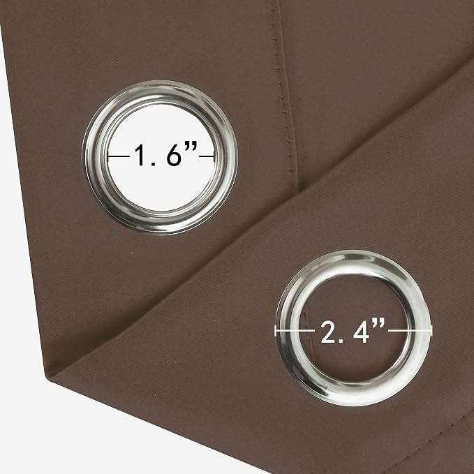 LEMOMO Chocolate Brown Thermal Blackout Curtains/38 x 84 Inch/Set of 2 Panels - Image 6
