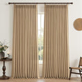 Pinch Pleated Rust Brown Semi Sheer Bedroom Curtains 96 Inches Long 2 Panels Set by PleatedDrapes
