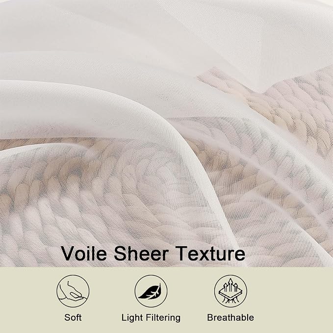 Extra Long Sheer Ivory Curtains - Image 6