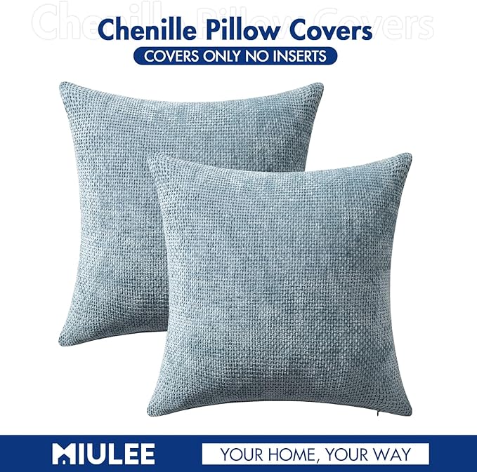 MIULEE Decorative Couch Throw Pillow Covers 20x20 Inch Coastal Blue 2 Pack | - Image 7