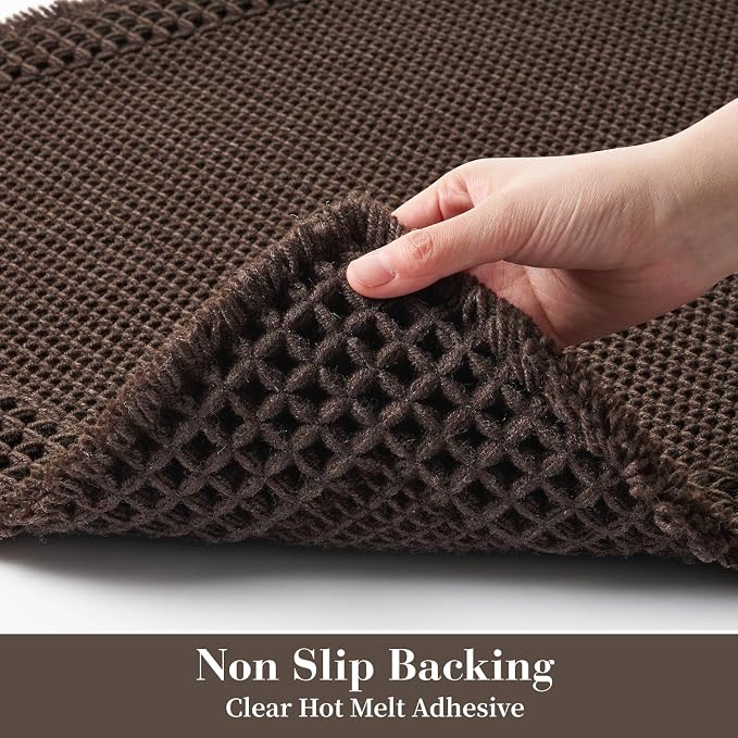 RESARE Waffle Bath Mat for Bathroom Non Slip Bathroom Rugs 20x32 Dark Brown | - Image 4