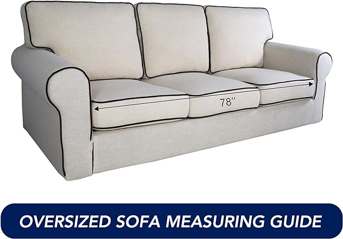 PureFit Stretch Oversized Couch Covers Fleece Sofa Slipcovers Natural | 1-Piece - Image 6
