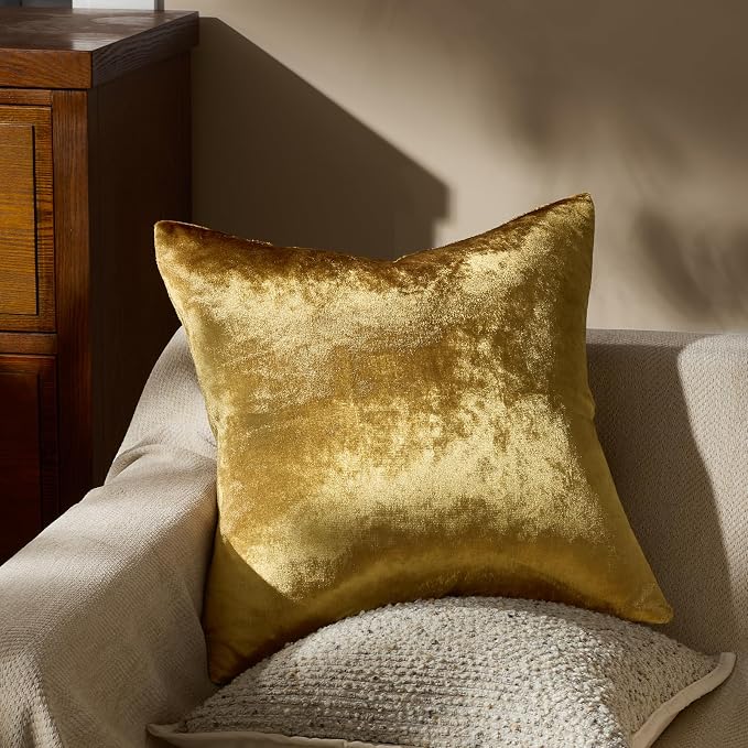 GIGIZAZA Gold Velvet Decorative Throw Pillow Covers 24x24 - Image 7