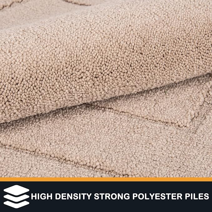 PURRUGS Dirt Trapping Door Mat 24" x 35.5", Non-Slip/Skid Machine Washable Entryway Rug, Dog Doormat, Super Absorbent Welcome Mat for Muddy Wet Shoes and Paws, Beige