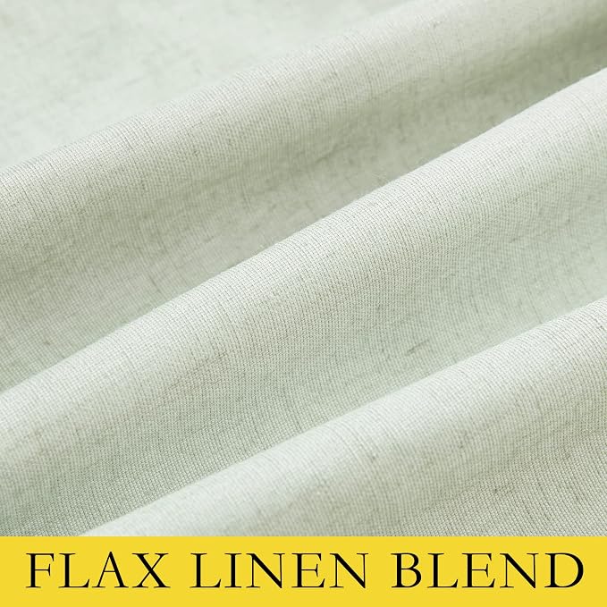 NICETOWN Light Green Linen 100% Blackout Curtains 120" Length - Image 8