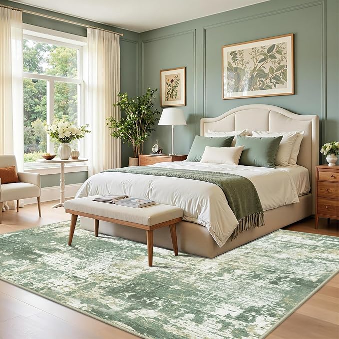 Washable Area Rugs 10'x14 Non-Slip Modern Abstract Soft - Image 3
