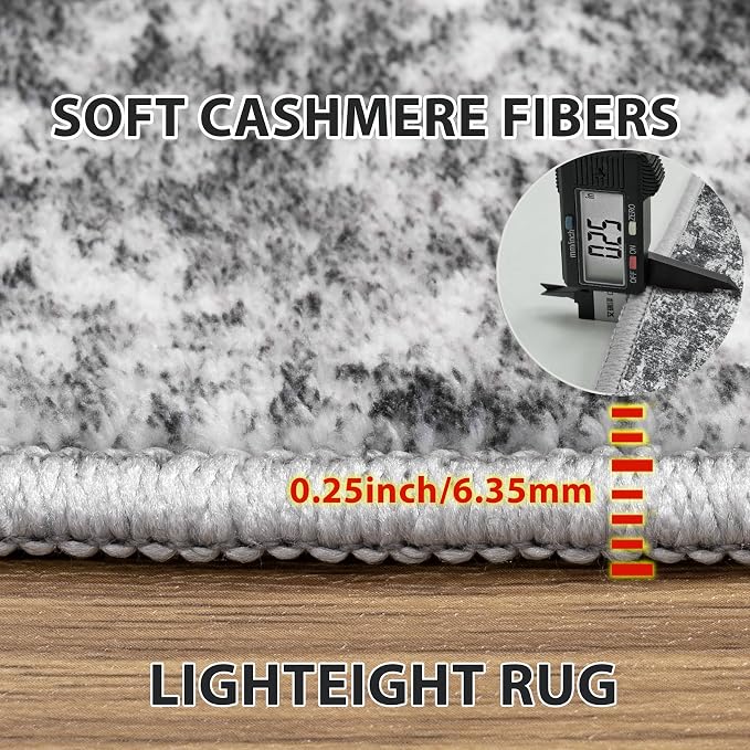 8x10 Area Rugs for Living Room Washable Bedroom Dining Room Black Grey | Modern - Image 5
