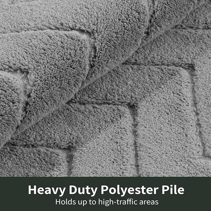 Stiio Dirt Trapper Door Mat 34x59 Inches, Front Doormat Indoor Outdoor Entrance Low Pile, All-Season, All-Weather Absorbent Entry Rug, Washable Non Slip Rug for Entryway, Grey