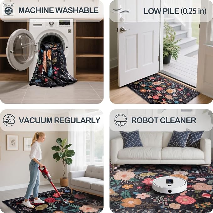 Door Mat Indoor Entrance 2x3 Rug Non-Slip Bathroom Small Rugs Stain Resistant - Image 2