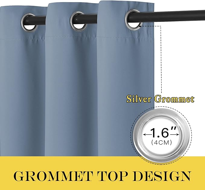 NICETOWN Sliding Door Window Treatment Blackout Patio Door Curtain Panels - Image 6