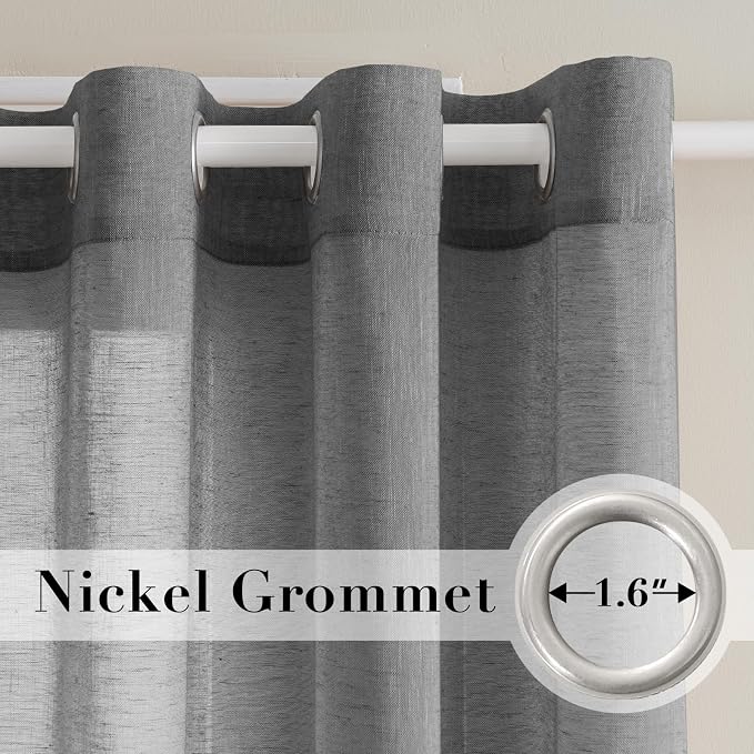 H.VERSAILTEX Natural Linen Blended Window Curtain Panels - Image 2