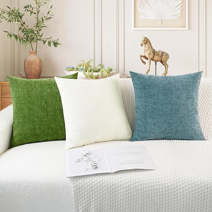 CaliTime Decorative Couch Throw Pillow Covers 26 X 26 Inches Cream | Pack of 2 - Image 5