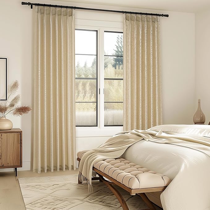 102 Inch Long Curtains Pinch Pleat Linen Curtains - Image 5