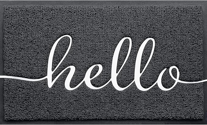 Door Mat, Durable Welcome Mat Low Profile Floor Mat Front Doormat Non Slip Mats Entrance Rectangular Easy to Clean Doormat, for Entryway, Patio, High Traffic Areas (36"x24",Black)