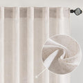 MIULEE White Linen Curtains 52x96 Inch Long by MIULEE