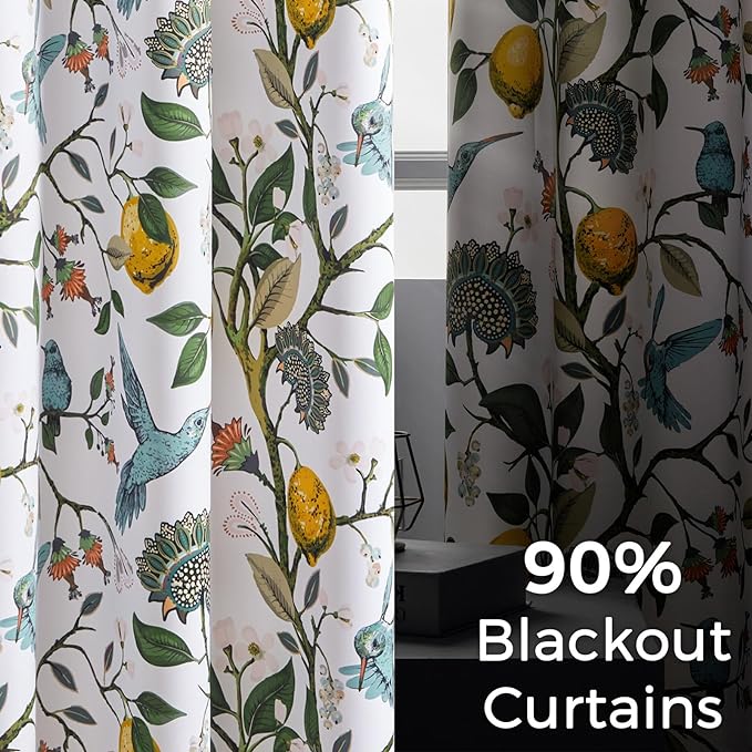 Topfinel White Pretty Pioneer Woman Blackout Curtains 63 Inches Length 2 Panels - Image 4