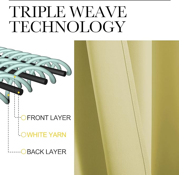 NICETOWN RV Blackout Curtains for Camper Windows, Paler Yellow, Kitchen Curtains - Image 3