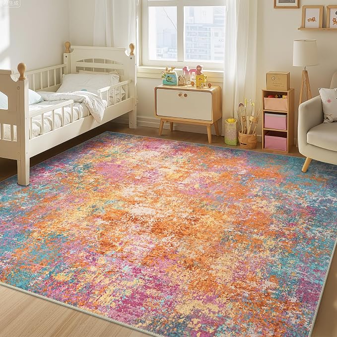 RELEANY Washable 5'x7' Abstract Area Rug - Image 3