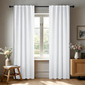 Deconovo Pure White Curtains for Living Room, Back Tab and Rod Pocket Curtain by Deconovo