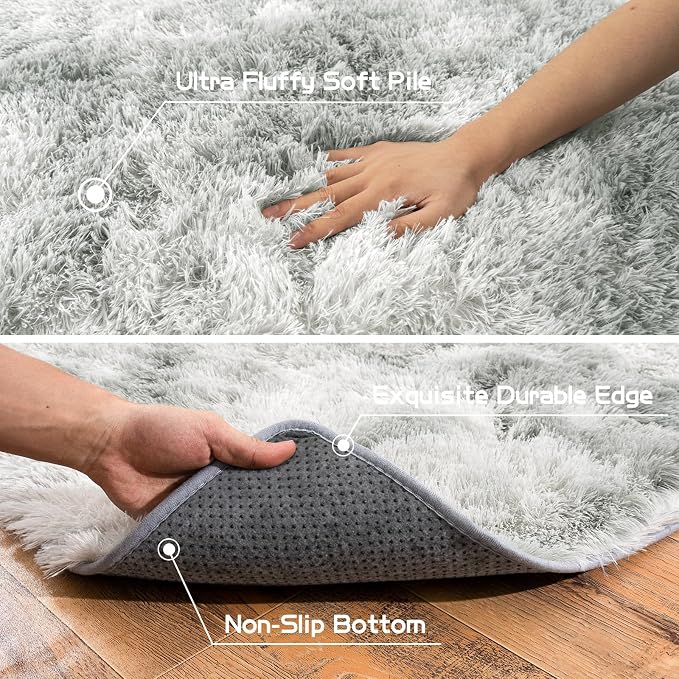 Pionblank 8x10 Rug for Living Room, Fuzzy Plush Large Area Rug, Fluffy Modern - Image 5