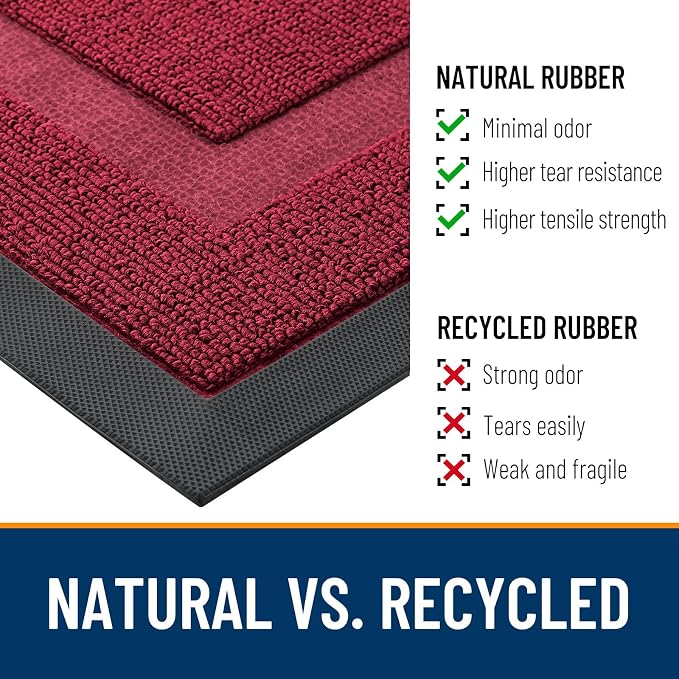 OLANLY Half Circle Front Door Mat Outside 29.5x17 All-Season Rubber Doormat | - Image 4