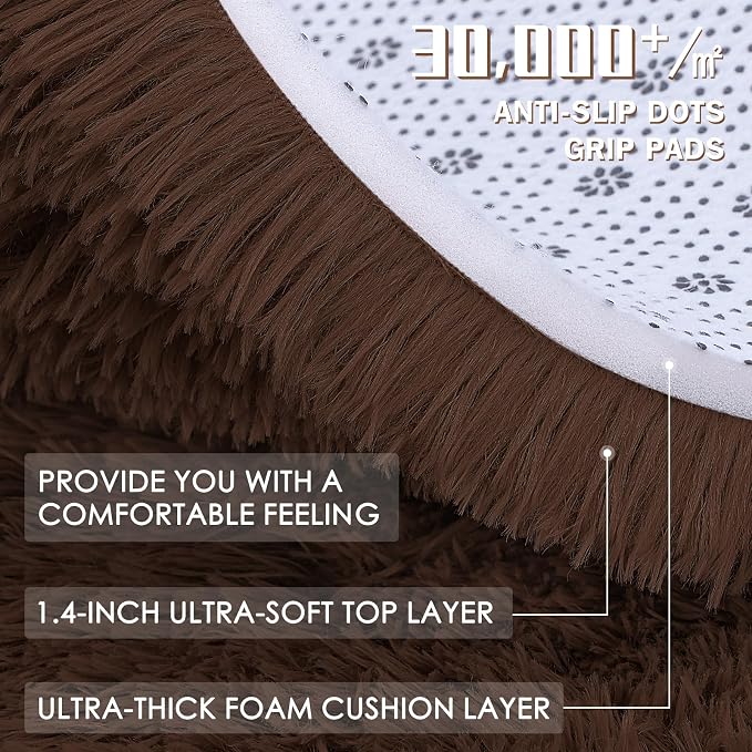 OLANLY 3x4 Machine Washable Accent Rug, Soft Fluffy Shaggy Area Rug - Image 8