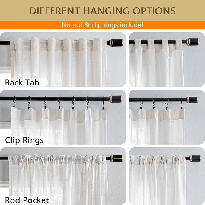 MYSKY HOME Natural Curtains for Living Room - Image 4