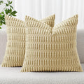 MIULEE Pack of 2 Corduroy Decorative Throw Pillow Covers 18x18 Inch Soft Boho by MIULEE