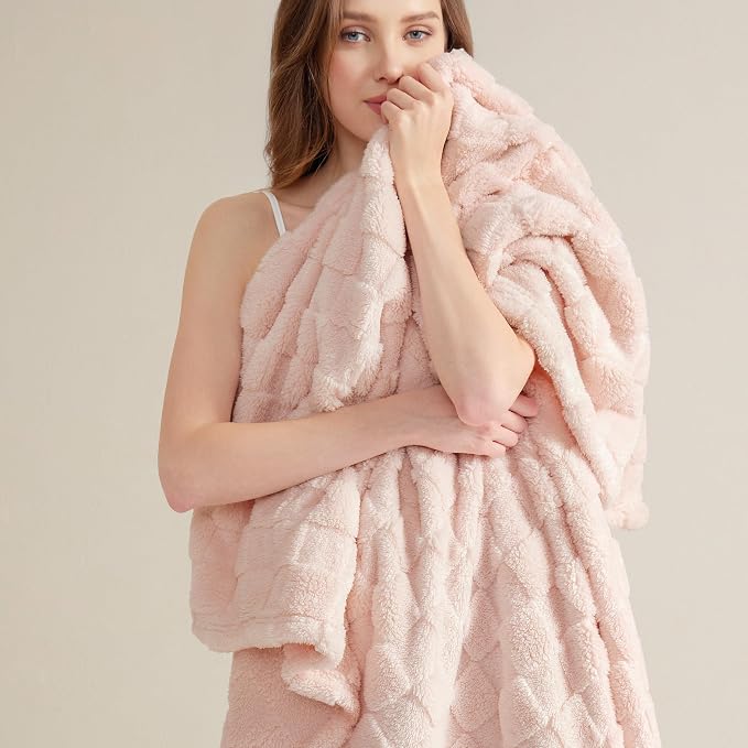Bedsure GentleSoft Light Pink Throw Blanket - Image 2