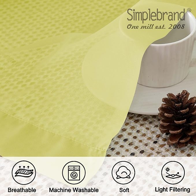 Simplebrand Lemon Sheer Curtains 84 Inches Long, Light Filtering Rod Pocket - Image 5